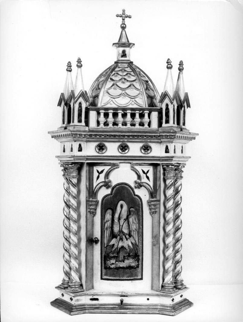 pellicano (tabernacolo - a tempietto, opera isolata) - bottega senese (secc. XIX/ XX)