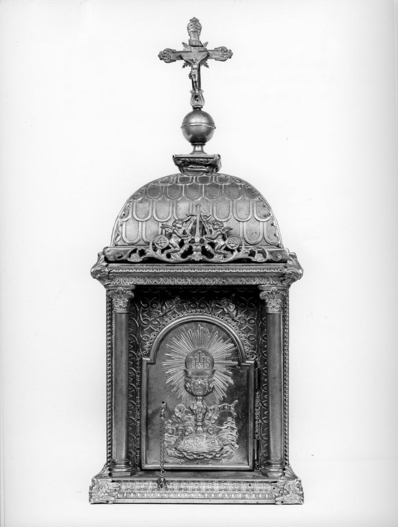 calice eucaristico (tabernacolo - a tempietto, opera isolata) - bottega senese (fine/inizio secc. XIX/ XX)