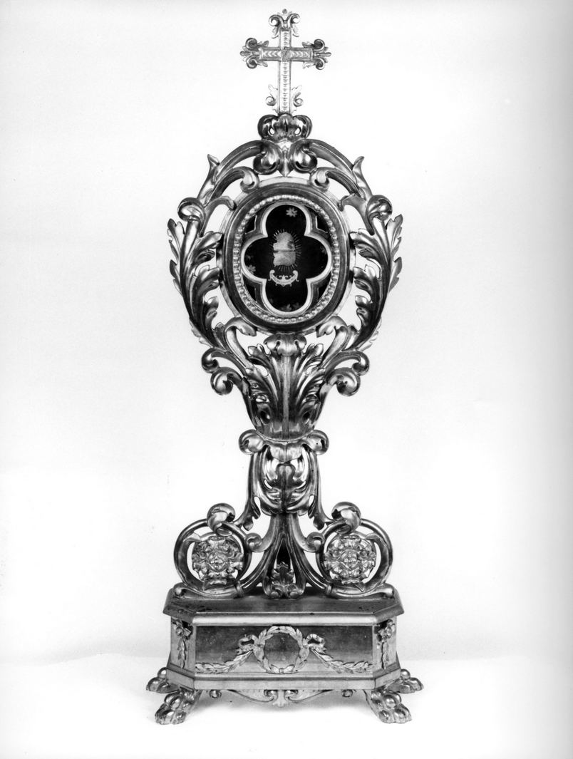 reliquiario - a ostensorio, serie di Rossi Antonio (bottega) (metà sec. XIX)