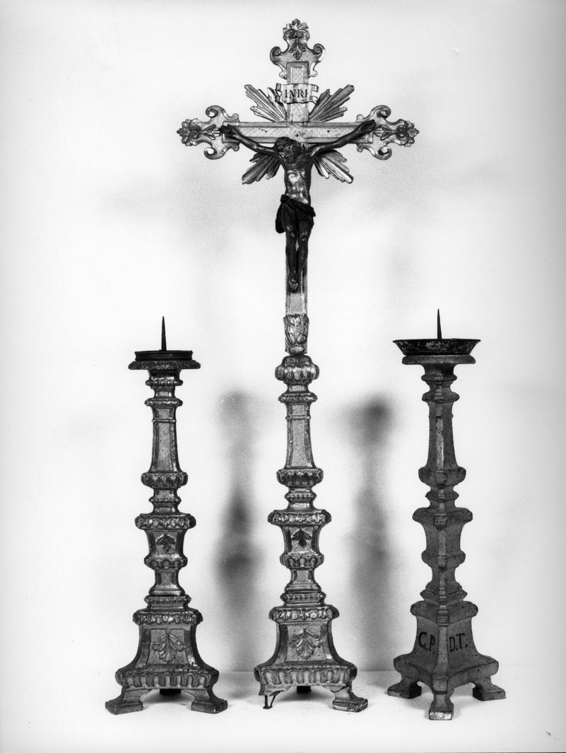 croce d'altare, elemento d'insieme - bottega senese (sec. XVIII)