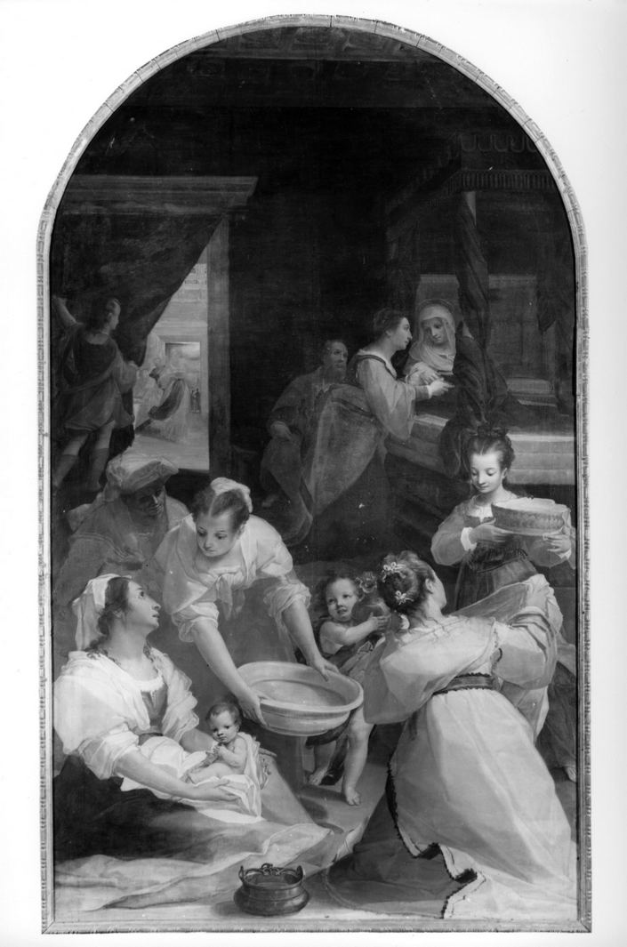 nascita di Maria Vergine (dipinto, opera isolata) di Casolani Alessandro (sec. XVI)