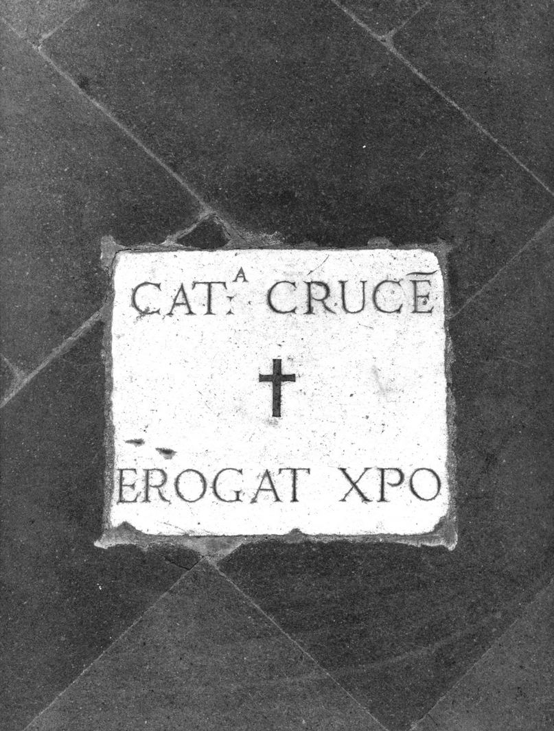 croce di Santa Caterina (lapide commemorativa, serie) - bottega senese (fine sec. XVII)