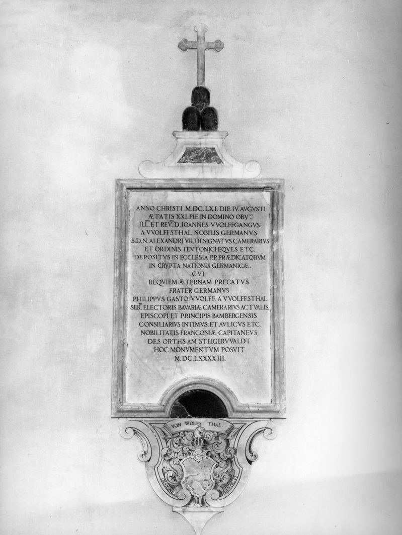 stemma gentilizio di Wolfgang von Wolfsthal (monumento funebre) - bottega senese (sec. XVII)