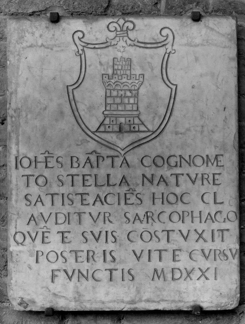 stemma gentilizio della famiglia Stella (lapide tombale) - bottega senese (sec. XVI)