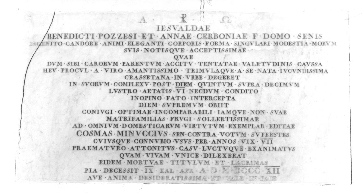 lapide tombale - bottega toscana (sec. XIX)