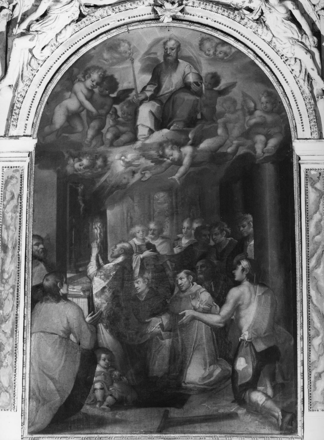 San Raimondo di Pennafort vede Gesù bambino durante la consacrazione dell'ostia (dipinto) di Pisani Giovan Paolo (sec. XVII)