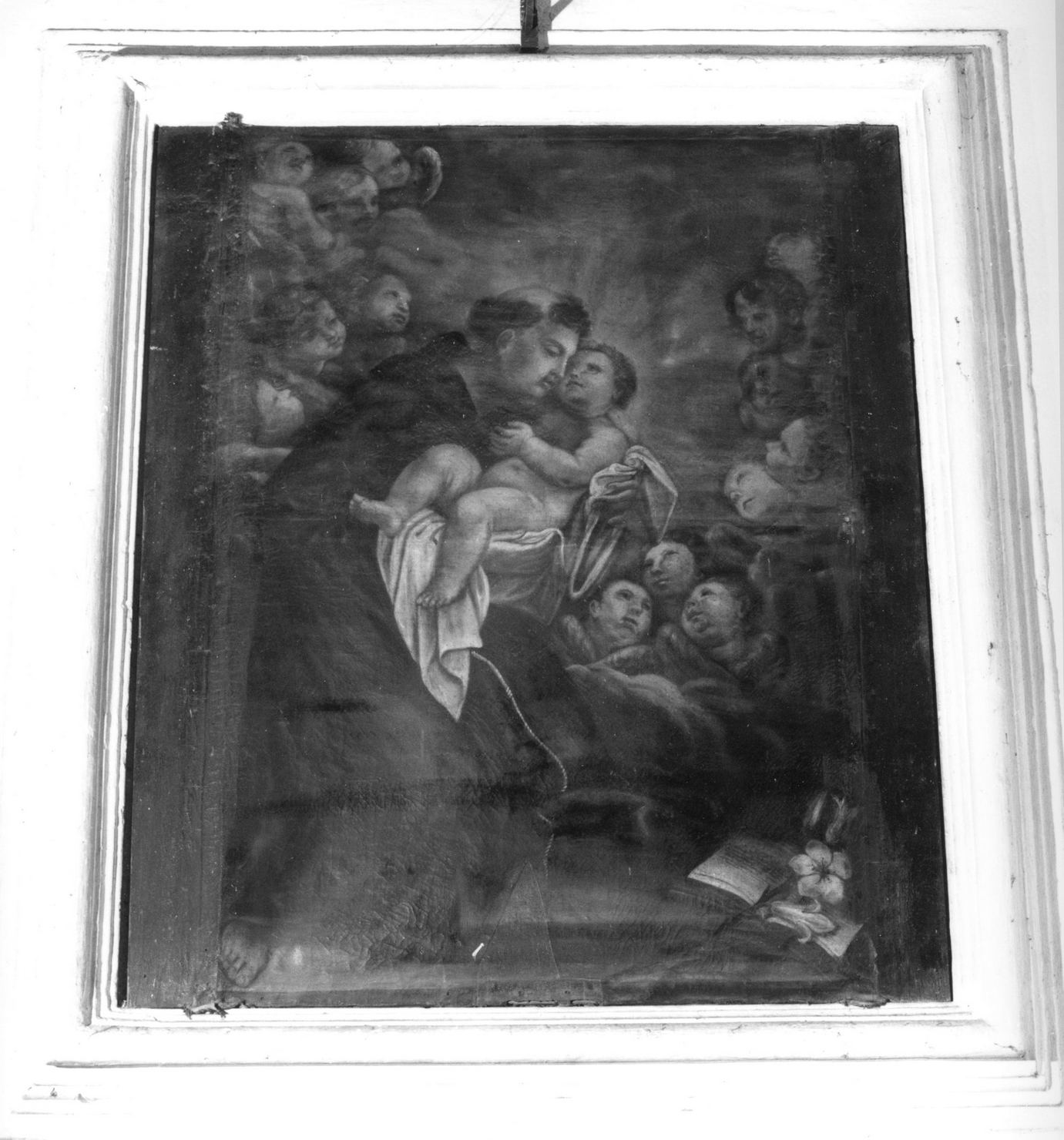 apparizione di Gesù Bambino a Sant'Antonio da Padova (dipinto) - ambito senese (prima metà sec. XVIII)