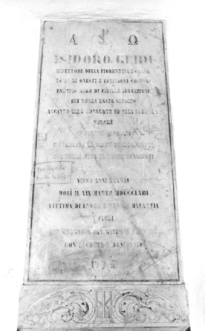 motivi decorativi vegetali (lapide tombale) - bottega senese (sec. XIX)