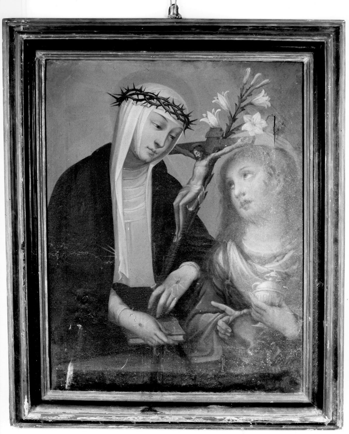 Santa Caterina da Siena e Santa Maria Maddalena (dipinto, opera isolata) di Rustici Vincenzo (prima metà sec. XVII)