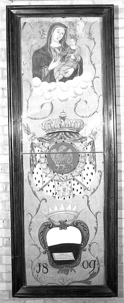 Madonna con Bambino (palio) - ambito senese (sec. XIX)