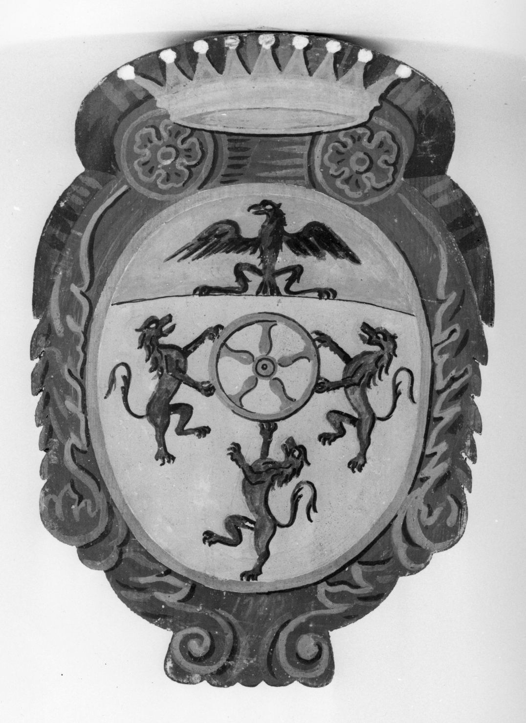 stemma della Nobile contrada dell'Aquila (dipinto, elemento d'insieme) - ambito senese (secc. XIX/ XX)