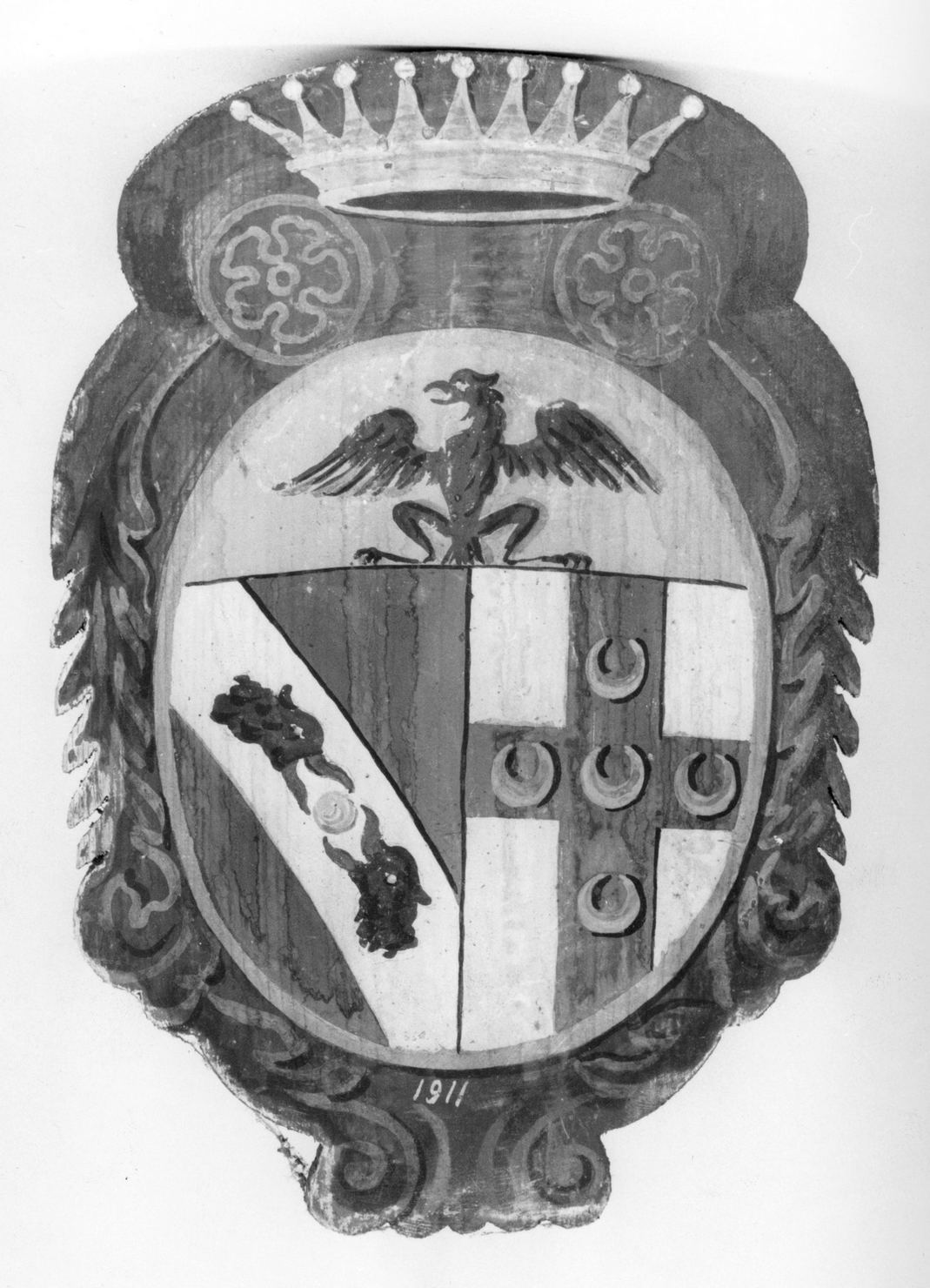 stemma della Nobile contrada dell'Aquila (dipinto, elemento d'insieme) - ambito senese (sec. XX)