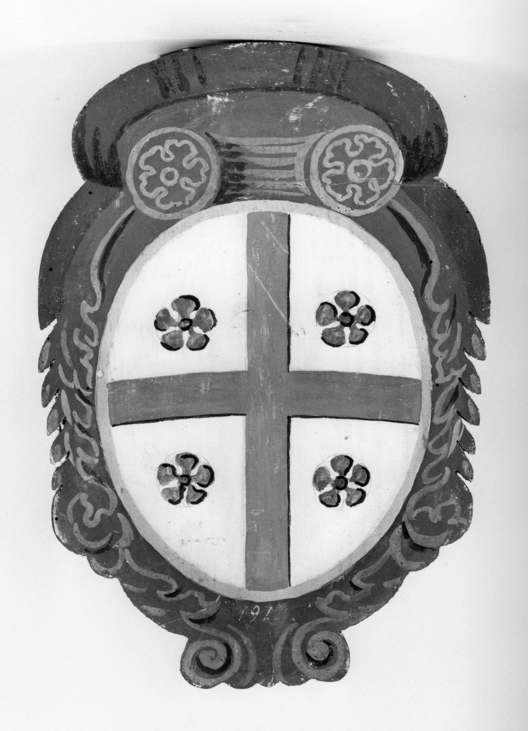 stemma gentilizio di Maggiorelli Germano (dipinto, elemento d'insieme) - ambito senese (sec. XX)