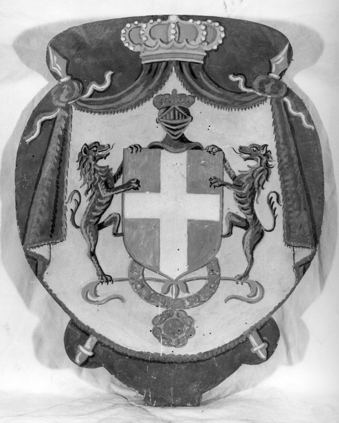 stemma gentilizio di Casa Savoia (dipinto, elemento d'insieme) - ambito senese (secc. XIX/ XX)