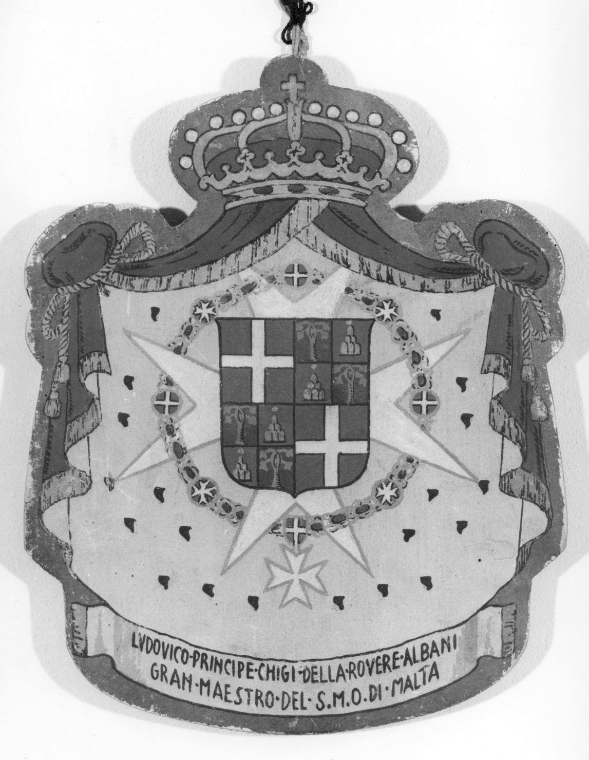 stemma gentilizio di Chigi della Rovere Albani Ludovico (dipinto, elemento d'insieme) - ambito senese (secc. XIX/ XX)