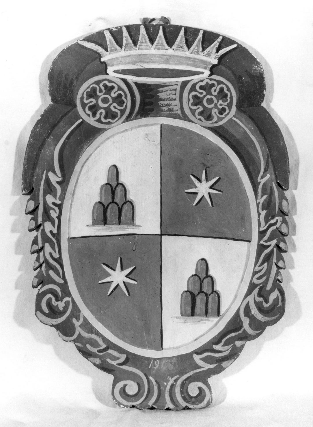 stemma gentilizio di Pannilini Natalia (dipinto, elemento d'insieme) - ambito senese (sec. XX)