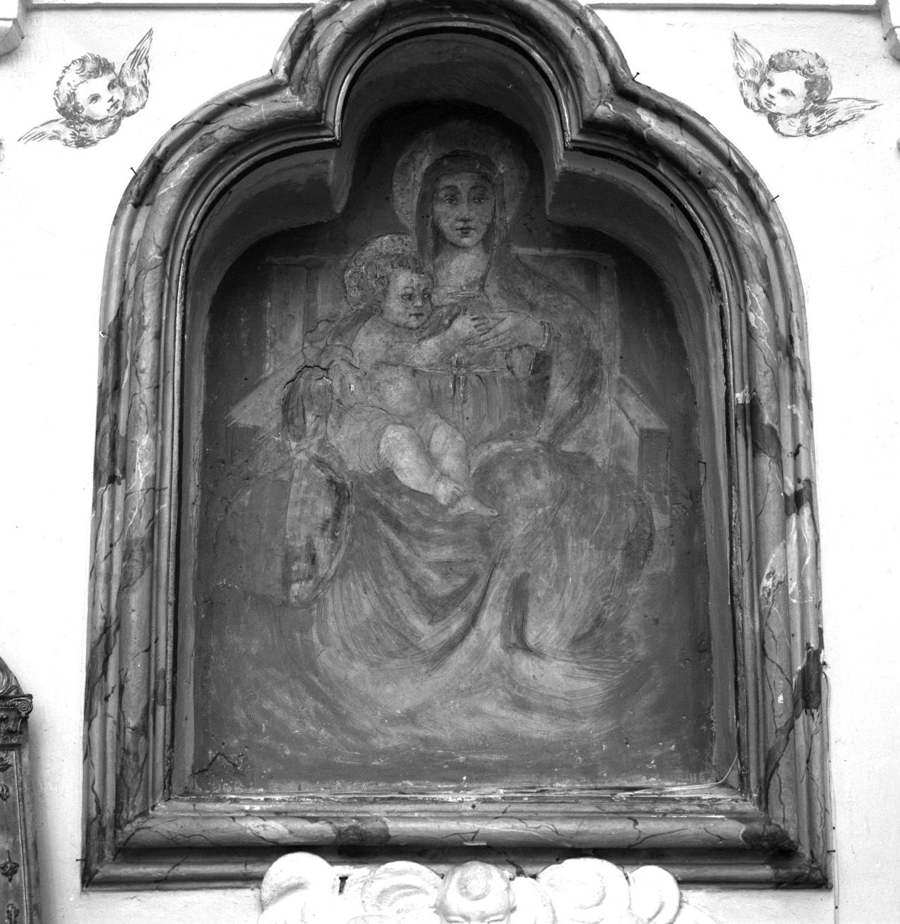 Madonna con Bambino in trono (dipinto) - ambito toscano (inizio sec. XVI)