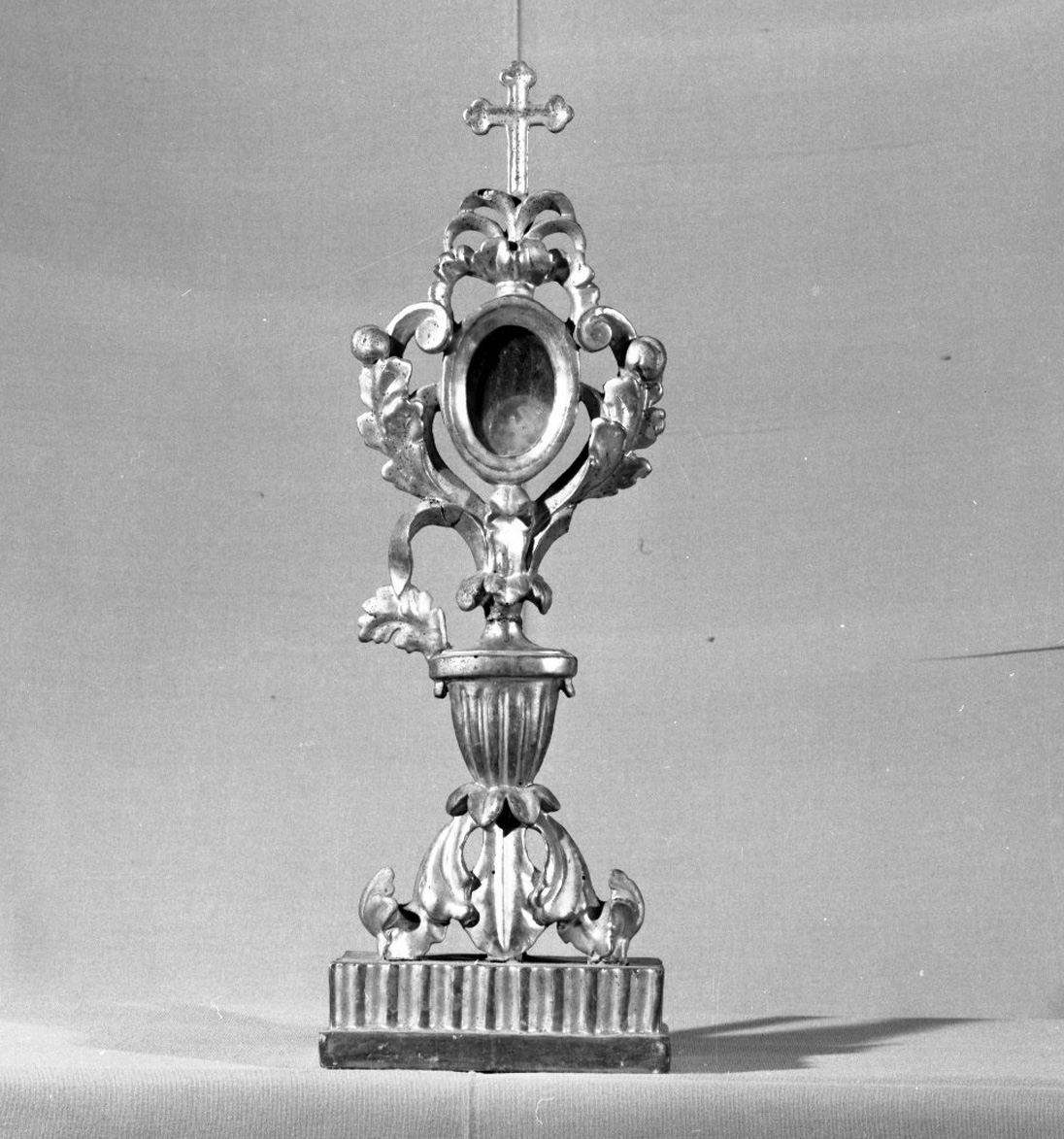 reliquiario - a ostensorio - bottega toscana (fine/inizio secc. XVIII/ XIX)