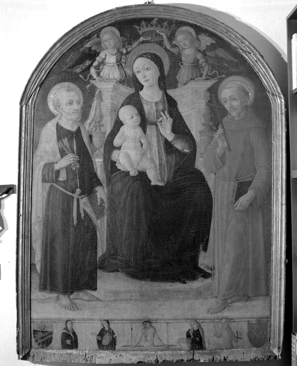 Madonna in trono con Bambino, San Pietro e San Francesco (dipinto) di Cozzarelli Guidoccio (sec. XV)