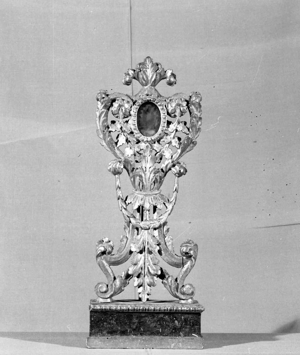 reliquiario - a ostensorio - bottega toscana (fine/inizio secc. XVIII/ XIX)