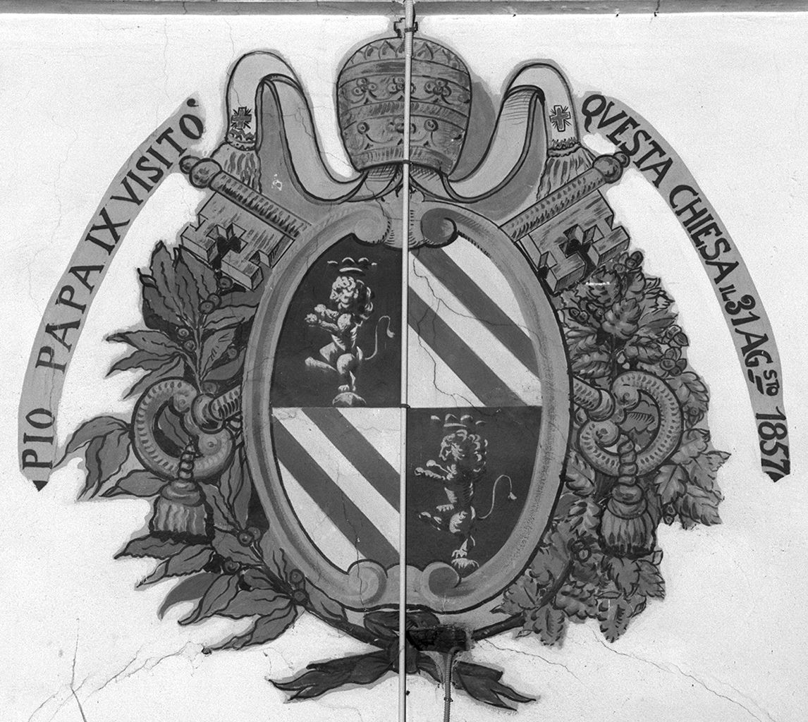 stemma papale di Pio IX (dipinto) - ambito toscano (sec. XIX)