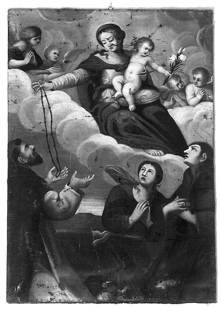 Madonna del rosario con San Domenico Santa Lucia e Santo (dipinto) - ambito toscano (seconda metà sec. XVII)