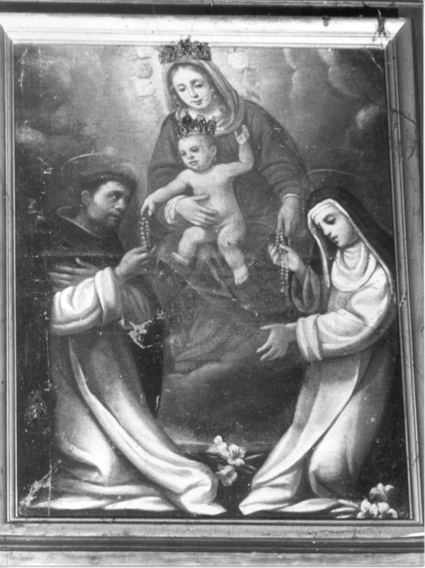 Madonna del Rosario con San Domenico e Santa Caterina da Siena (dipinto) - ambito toscano (sec. XVII)