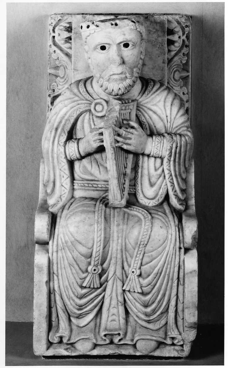 David suona l'arpa (statuetta) - bottega italiana (fine/inizio secc. XII/ XIII)
