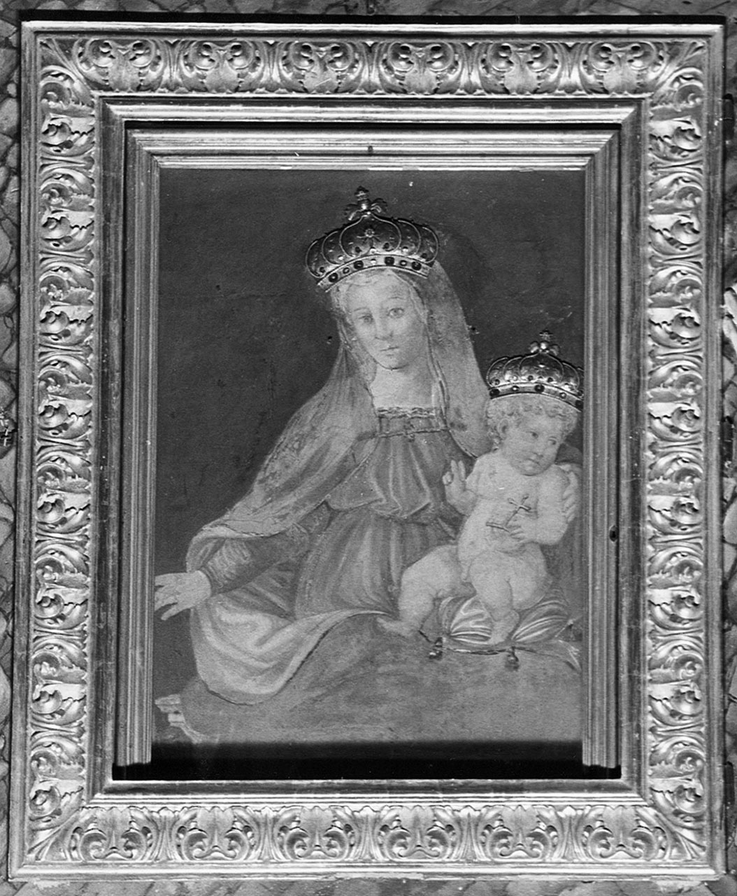 MADONNA CON BAMBINO (dipinto) - ambito toscano (sec. XVI)