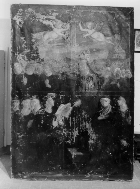 Santa Cristiana presenta la Regola dell'Ordine (dipinto) - ambito toscano (seconda metà sec. XVI)