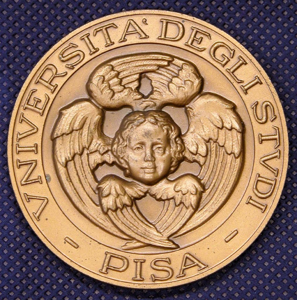 Diritto: Cherubino dell'Università di Pisa con attorno iscrizione; Rovescio: Iscrizione (medaglia) di Picchiani, Barlacchi (sec. XX)