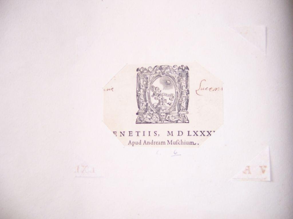 frontespizio (stampa) - ambito europeo (sec. XVI)