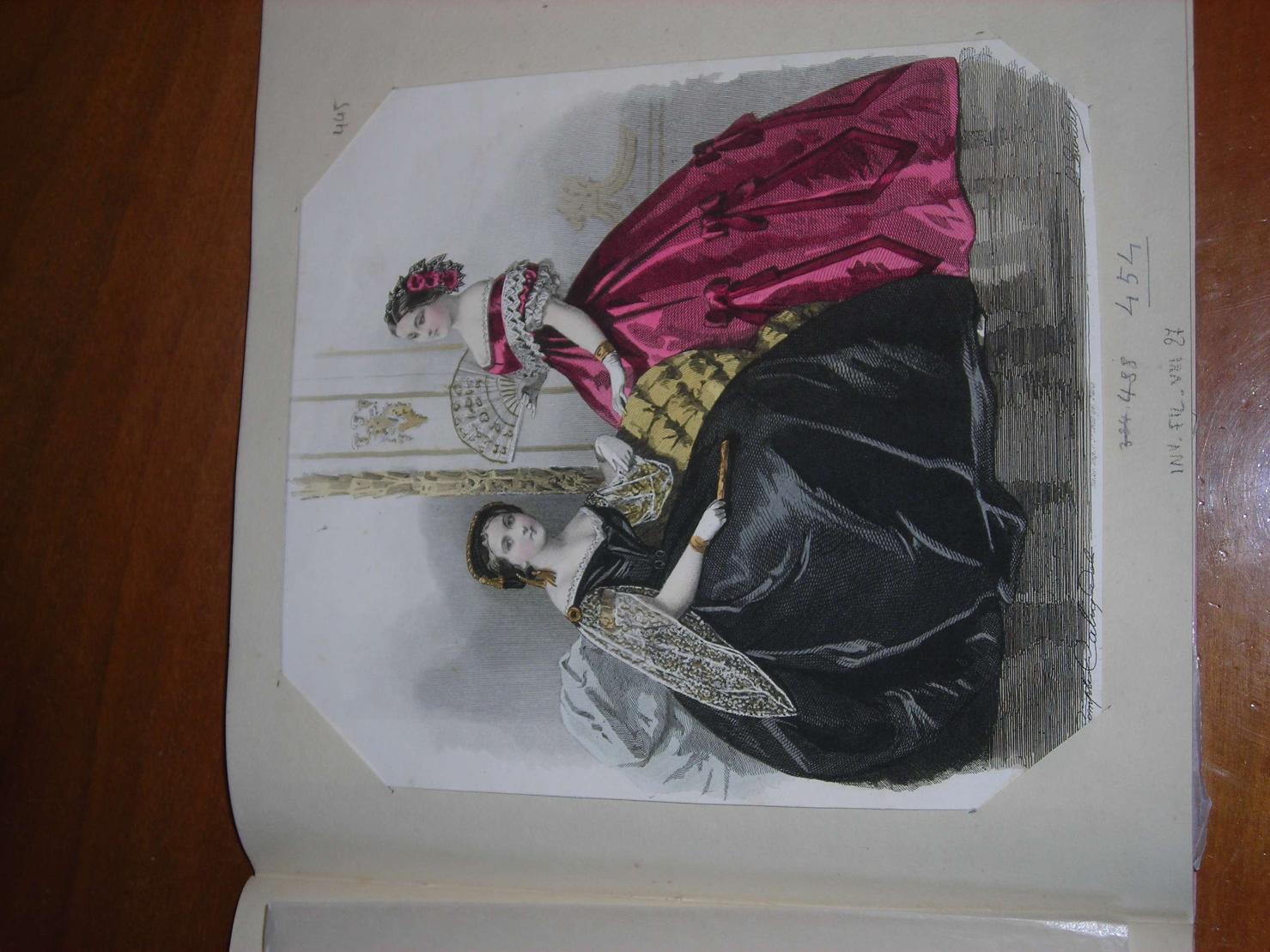 signore in abiti da sera (stampa) di Compte-Calix François-Claudius, Pierchet L (sec. XIX)