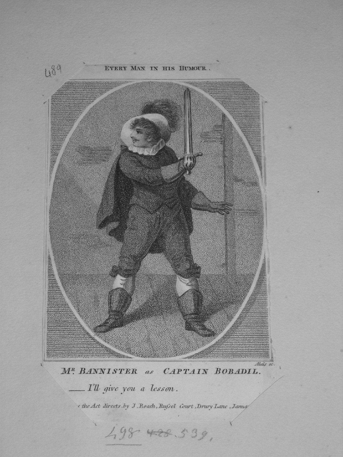 attore vestito da Capitan Bobaldin (stampa) di Alais (sec. XIX)