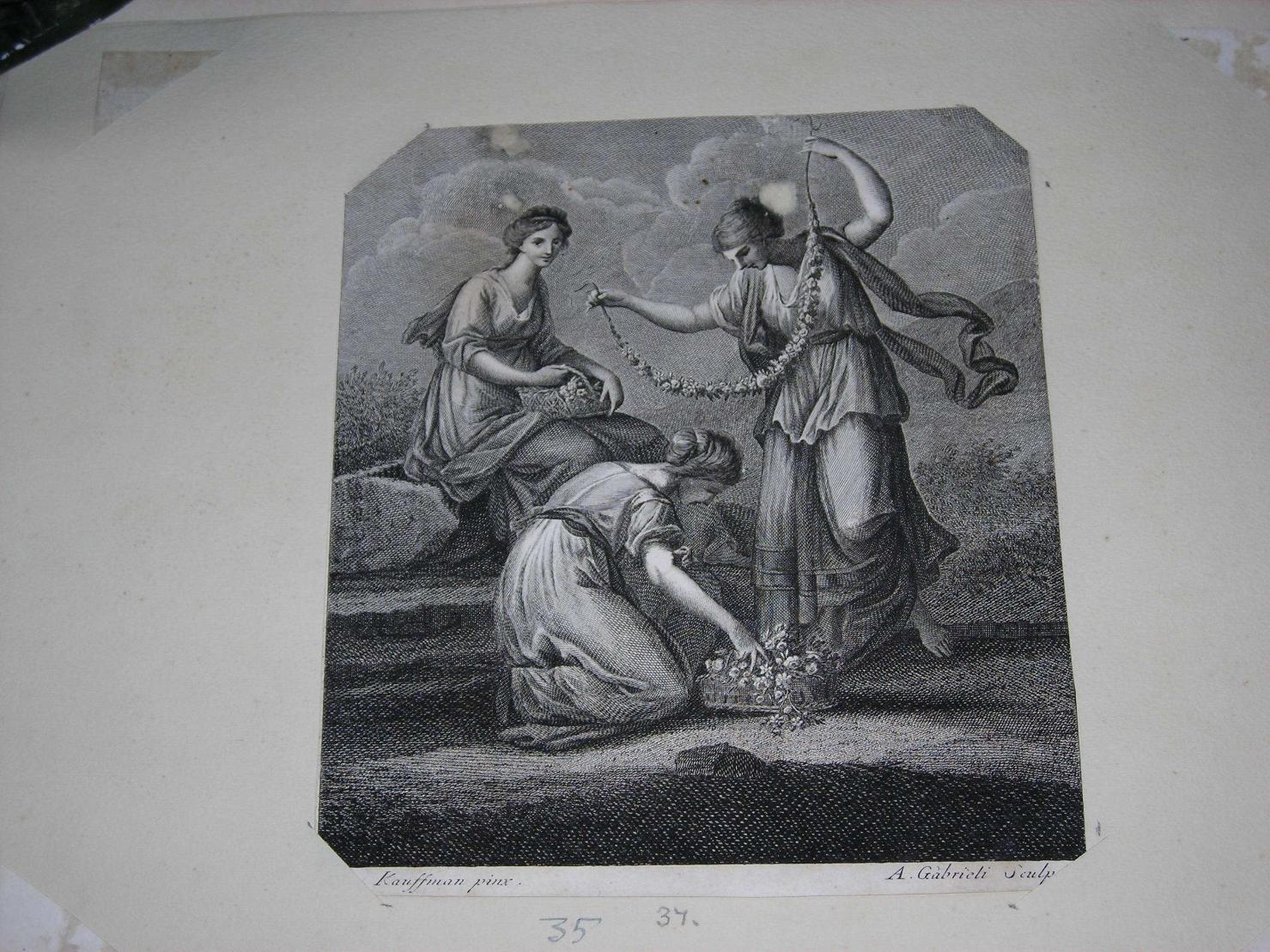 le tre Grazie (stampa) di Kauffmann Angelica, Gabrieli Amedeo (inizio sec. XIX)