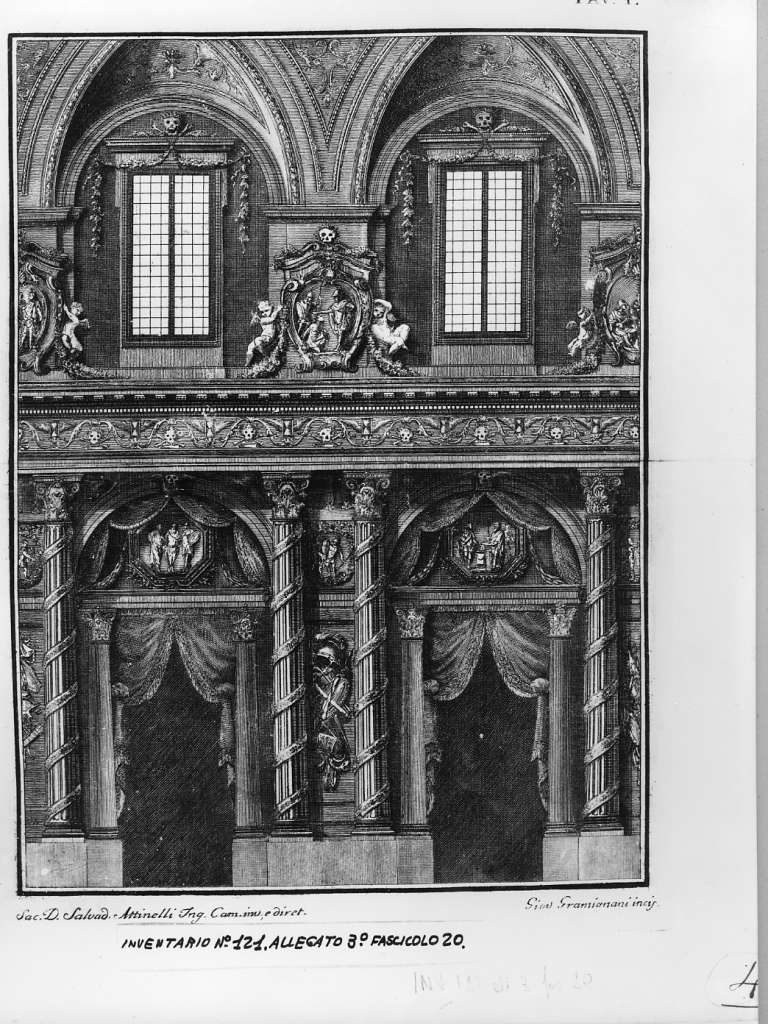 particolare di progetto architettonico (stampa) di Gramignani Giovanni, Attinelli Salvatore (sec. XVIII)