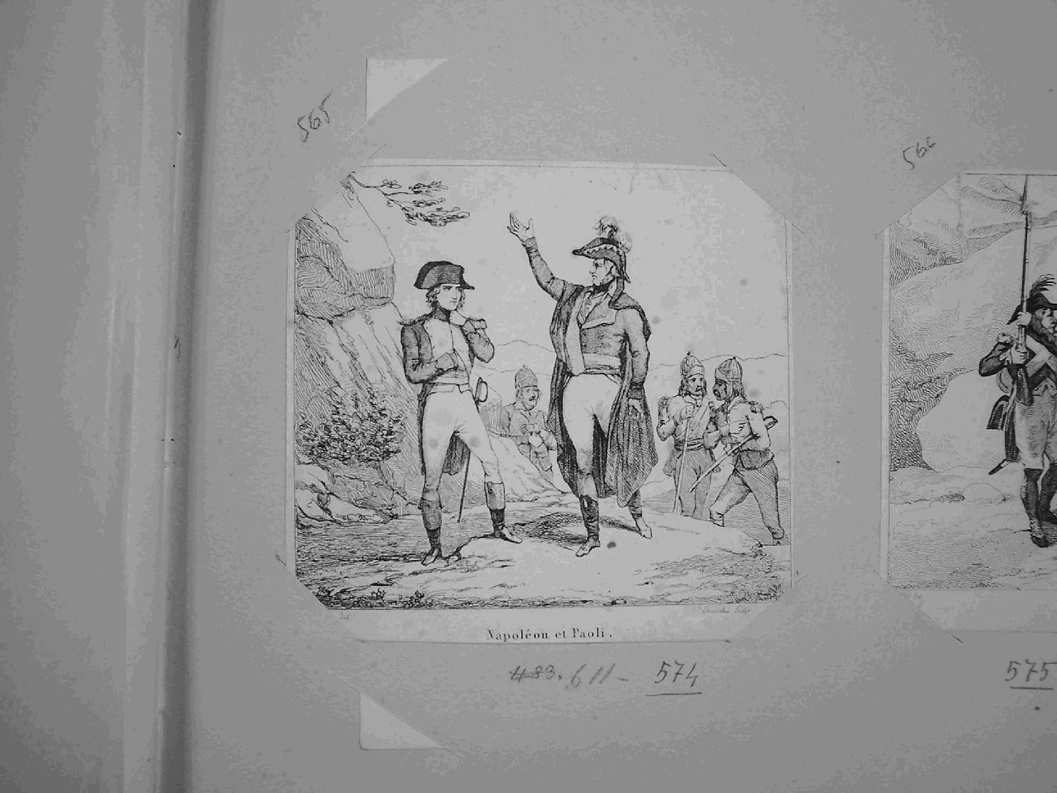 Napoleone e Paoli (stampa) di Martinet Achille (sec. XIX)