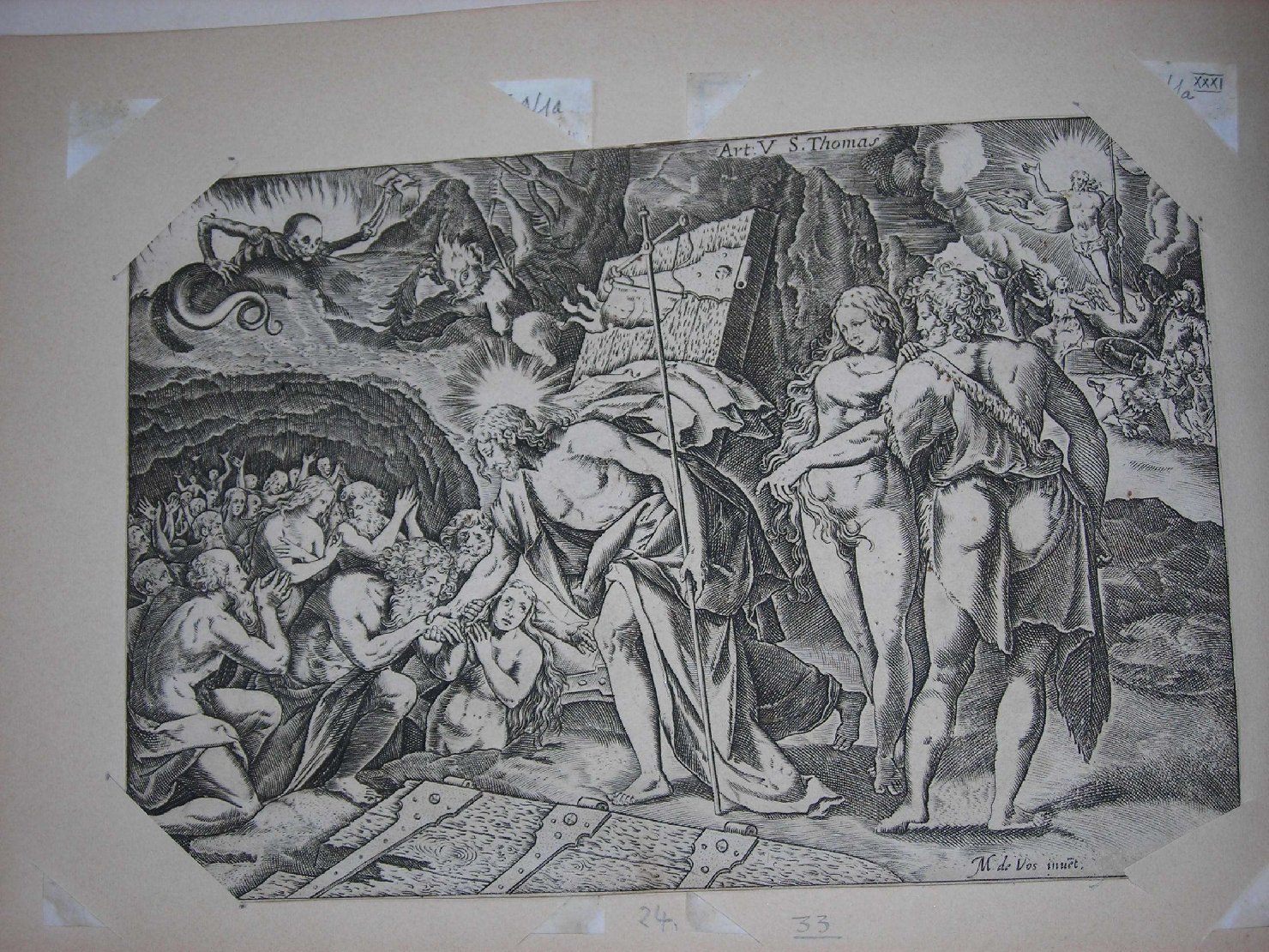 Cristo e i dannati (stampa) di Caprioli Aliprando, De Vos Marten (sec. XVI)