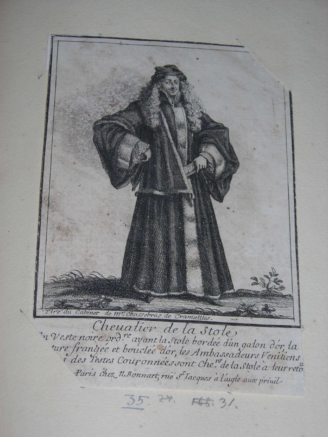 ritratto d'uomo (stampa) di Bonnart Nicolas, Chassebras de Cramailles (inizio sec. XVIII)