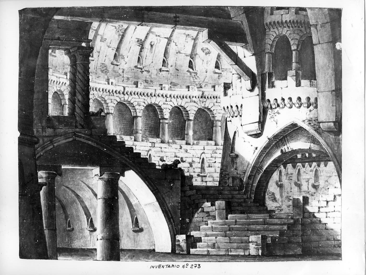 architettura illusionistica (dipinto) di Guidotti Eugenio (sec. XIX)