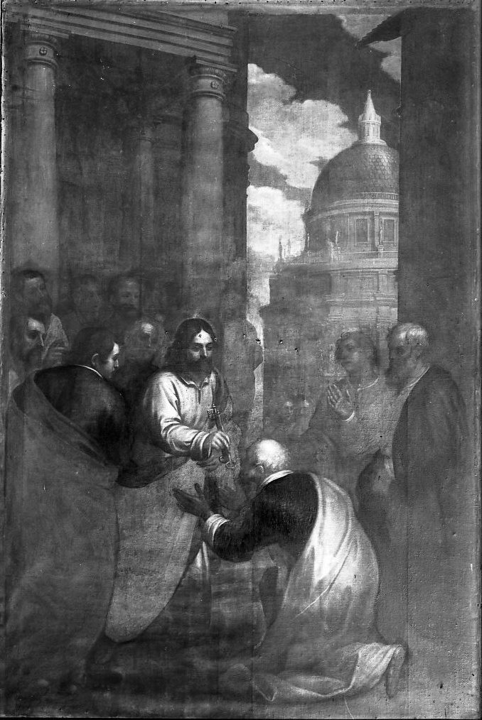 Cristo consegna le chiavi a San Pietro (dipinto, opera isolata) di Cresti Domenico detto Passignano (seconda metà sec. XVI)