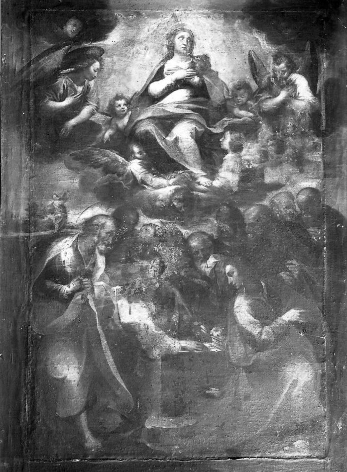 assunzione della Madonna (dipinto, opera isolata) di Salimbeni Ventura detto Bevilacqua (sec. XVII)