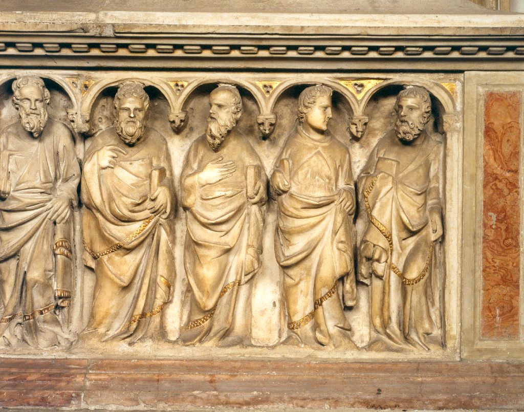 Apostoli/ Arrigo VII (monumento funebre) di Tino di Camaino, Bigordi Domenico detto Ghirlandaio (bottega), Del Perriore Antognetto - bottega carrarese (sec. XIV, sec. XV)