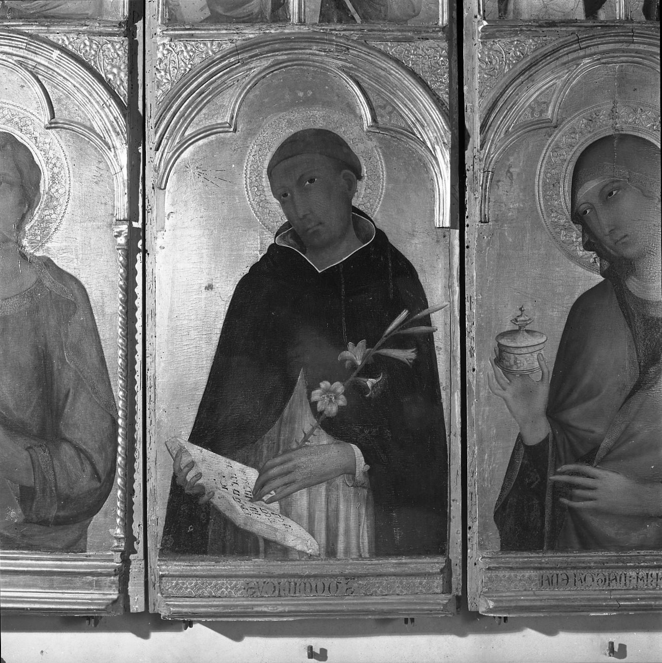 San Domenico, San Filippo e San Giacomo, profeta (scomparto di polittico) di Martini Simone (sec. XIV)