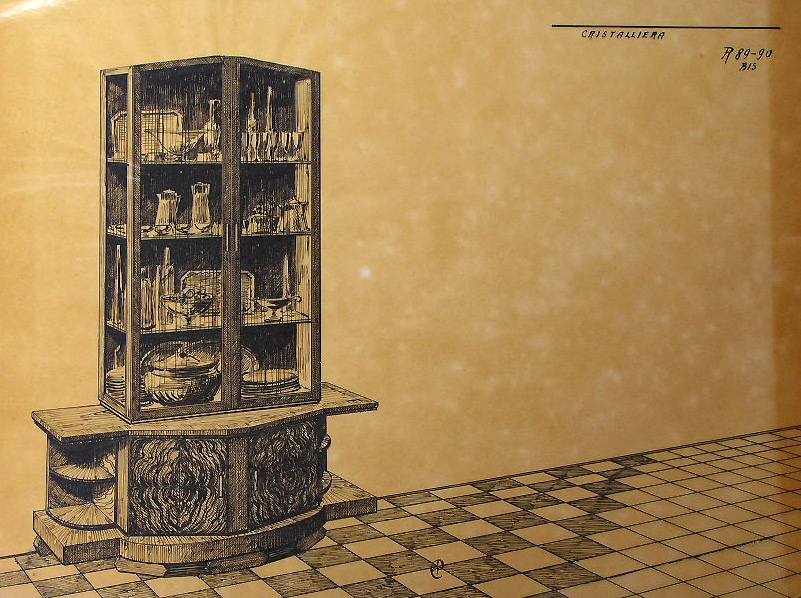 Cristalliera, Vetrina (disegno) - ambito pisano (secondo quarto sec. XX)