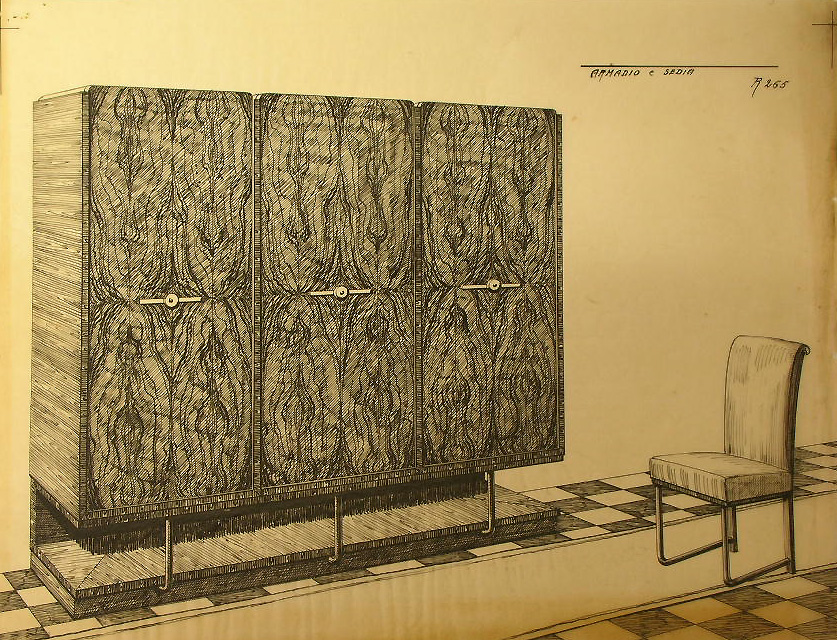 Armadio e sedia, Armadio e sedia (disegno, serie) - ambito pisano (sec. XX)