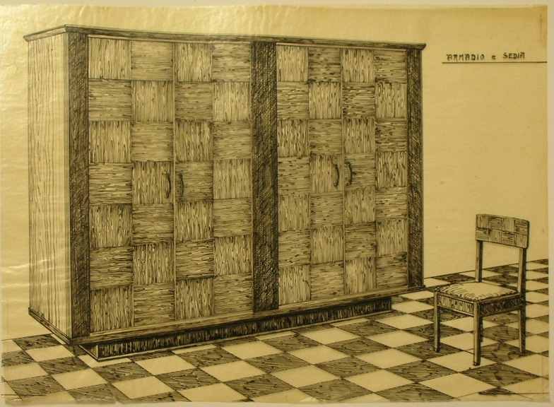 Armadio e sedia, Armadio e sedia (disegno, serie) - ambito pisano (secondo quarto sec. XX)