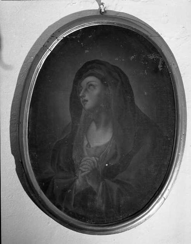 La Vergine in preghiera, vergine orante (dipinto) - bottega toscana (fine, inizio sec. XVIII, sec. XIX)