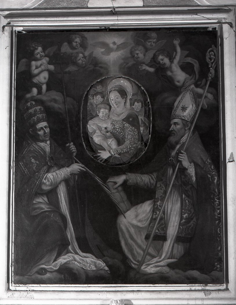 S. Lino e Giusto, Santi (dipinto) di Arrighi Giuseppe (seconda metà sec. XVII)