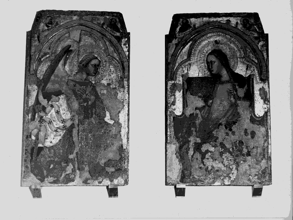 Angelo Annunciante e Vergine Annunciata, angelo annunciante (dittico) di Giovanni di Nicola (sec. XIV)